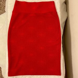 LULAROE STRETCHY PENCIL SKIRT IN RED SIZE XS